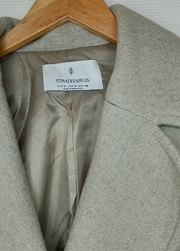 m Beden gri Renk Stradivarius Uzun Kaşe Kaban