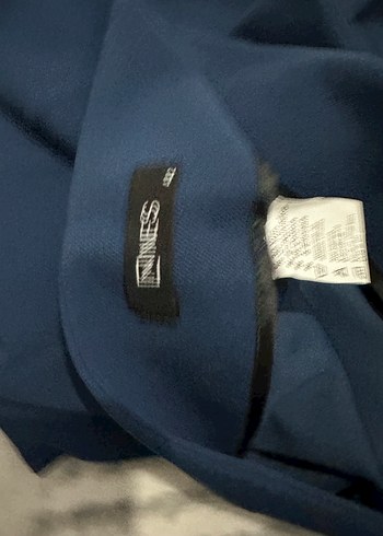 Lacivert Piliseli Kadın Kumaş Pantolon - Görsel 3