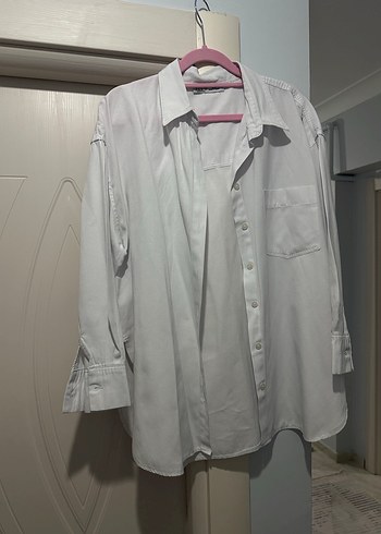 Bej Uzun Kollu Keten Gömlek Tunik - Görsel 2