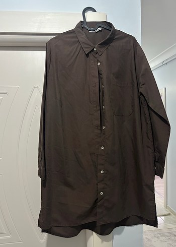 Bej Uzun Kollu Keten Gömlek Tunik - Görsel 3