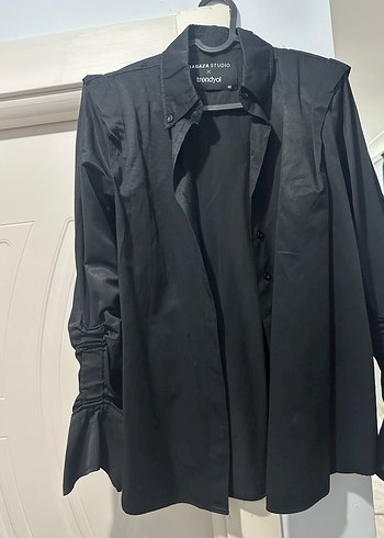 Bej Uzun Kollu Keten Gömlek Tunik - Görsel 5