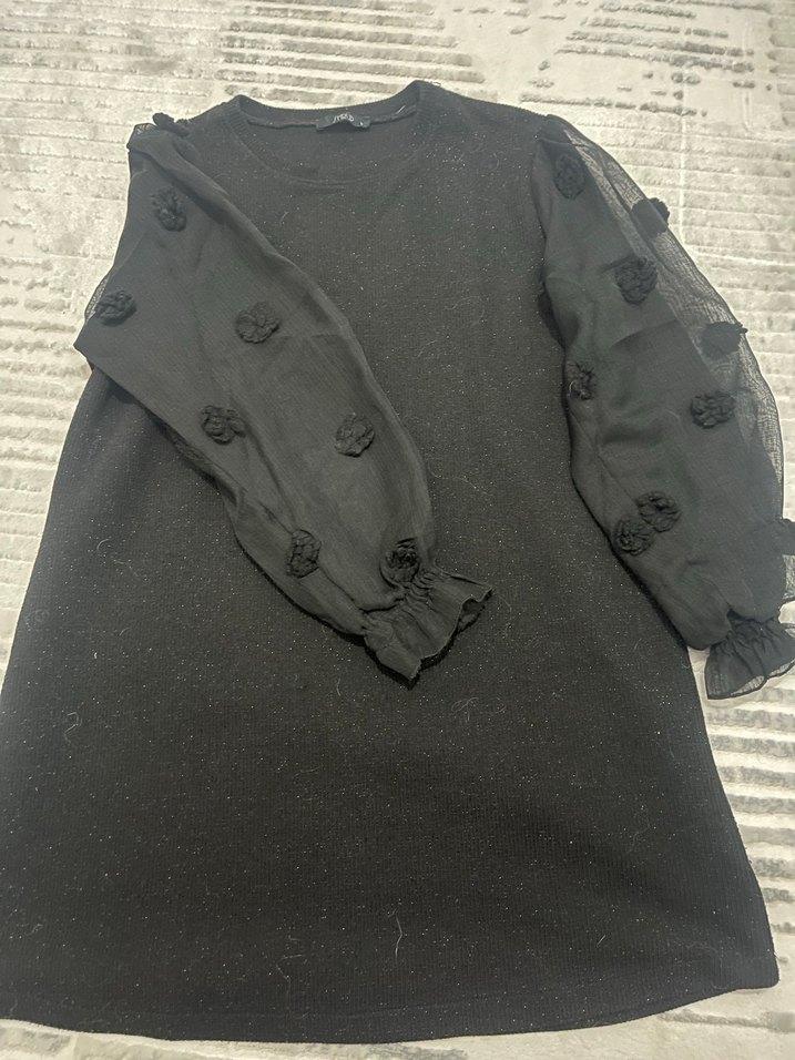 Siyah Midi Triko kazak - Görsel 2