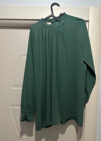 Beyaz Midi Uzun Kollu Salaş Tunik - Görsel 5