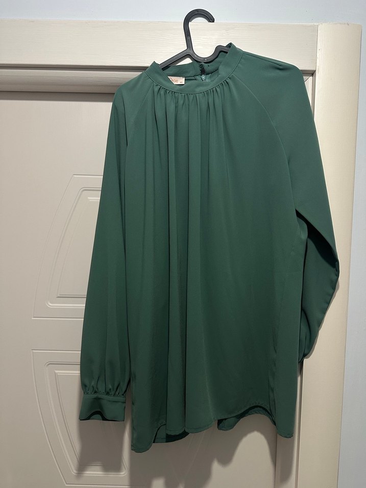 Beyaz Midi Uzun Kollu Salaş Tunik - Görsel 5