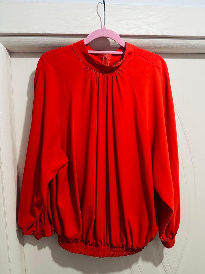 Beyaz Midi Uzun Kollu Salaş Tunik - Görsel 4