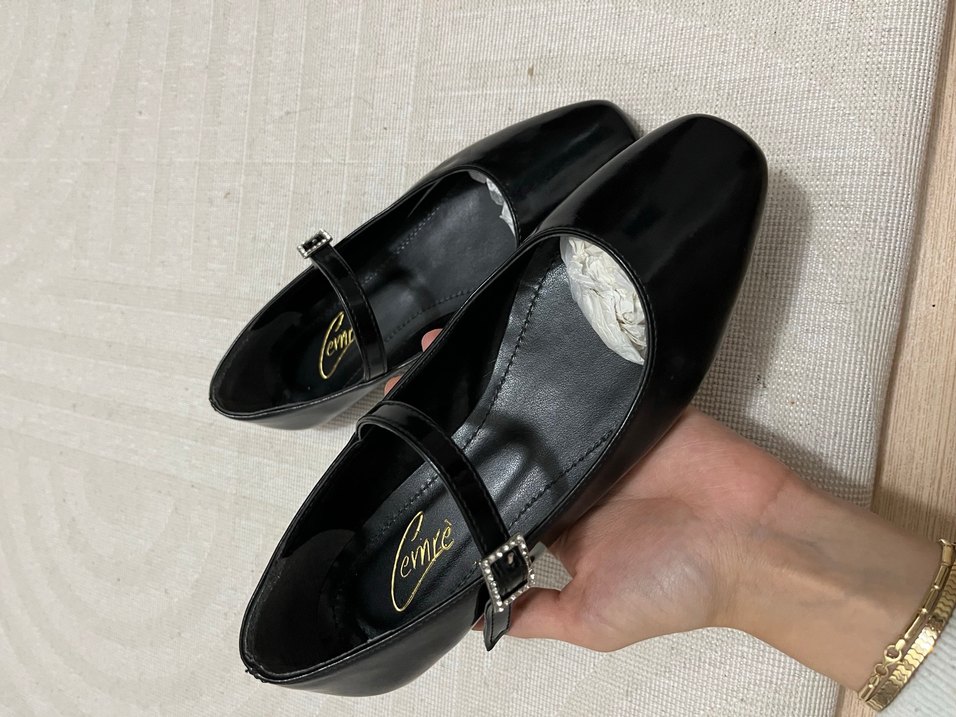 Siyah Rugan Tokalı Stiletto Kadın Babet - Görsel 3