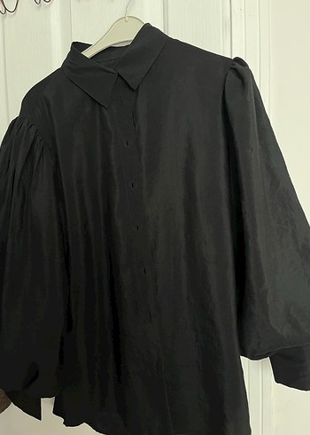 Siyah Keten Salaş Gömlek - Görsel 2