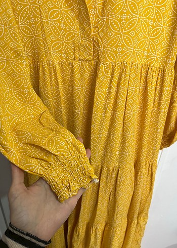 Sarı Bağcıklı V Yaka Hamile Bluzu - Görsel 2