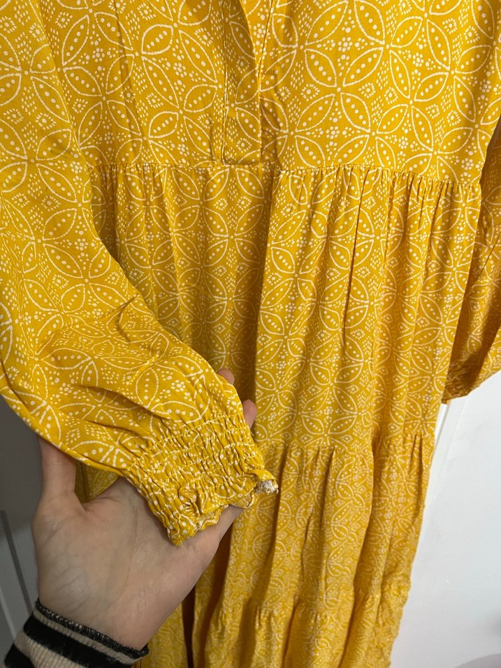 Sarı Bağcıklı V Yaka Hamile Bluzu - Görsel 2