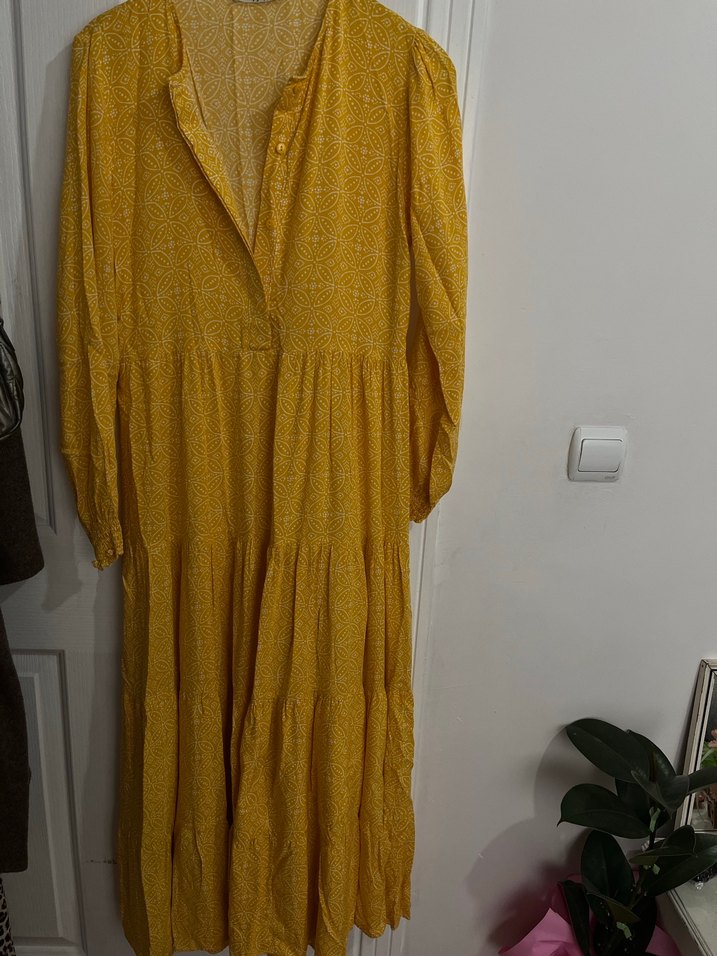 Sarı Bağcıklı V Yaka Hamile Bluzu - Görsel 3