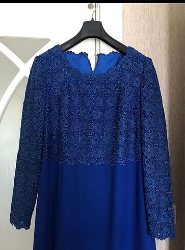 Saks mavisi tesettür abiye/elbise