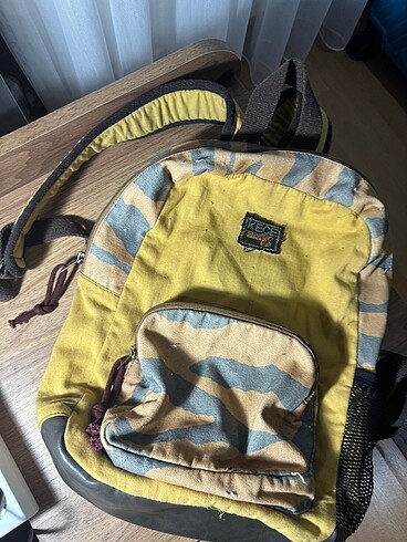 Vintage Unisex Sarı Sırt Çantası