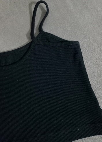 m Beden siyah Renk SİYAH ASKILI CROP ATLET BLUZ