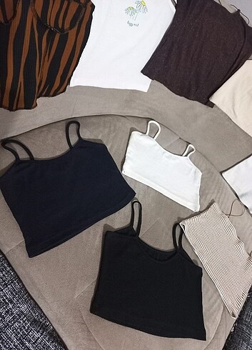 m Beden SIFIR KALİTELİ ASKILI CROP ATLET BLUZ