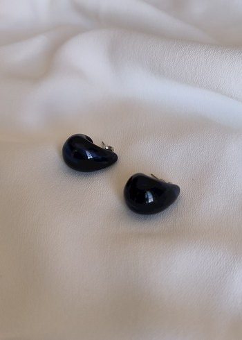 Parlak Lacivert Minimalist Küpe