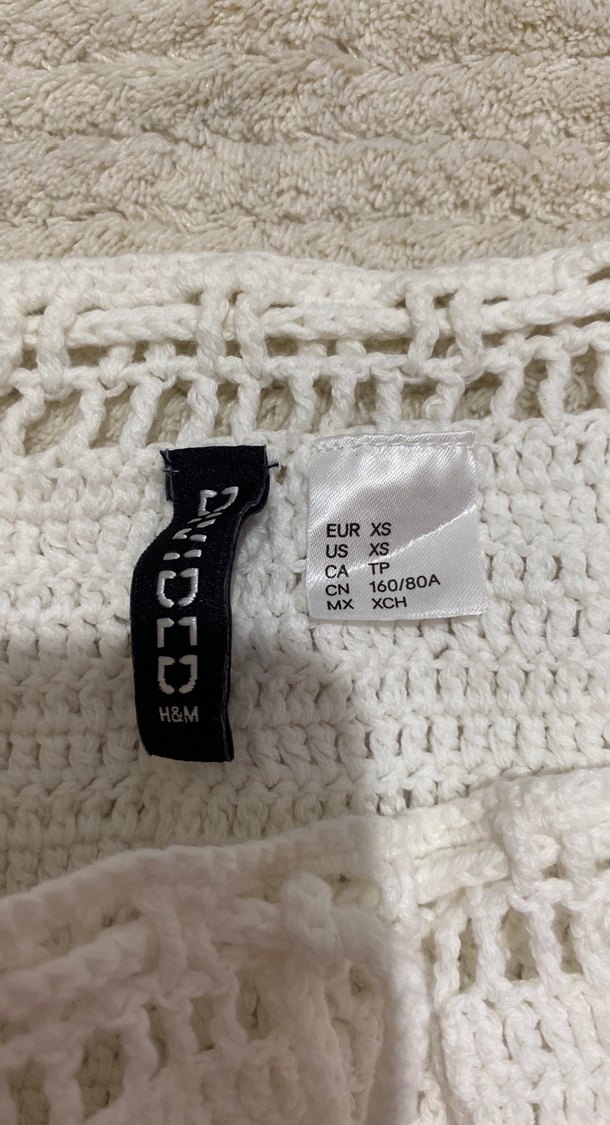 Kadın Beyaz Örgü Crop Top - Görsel 2