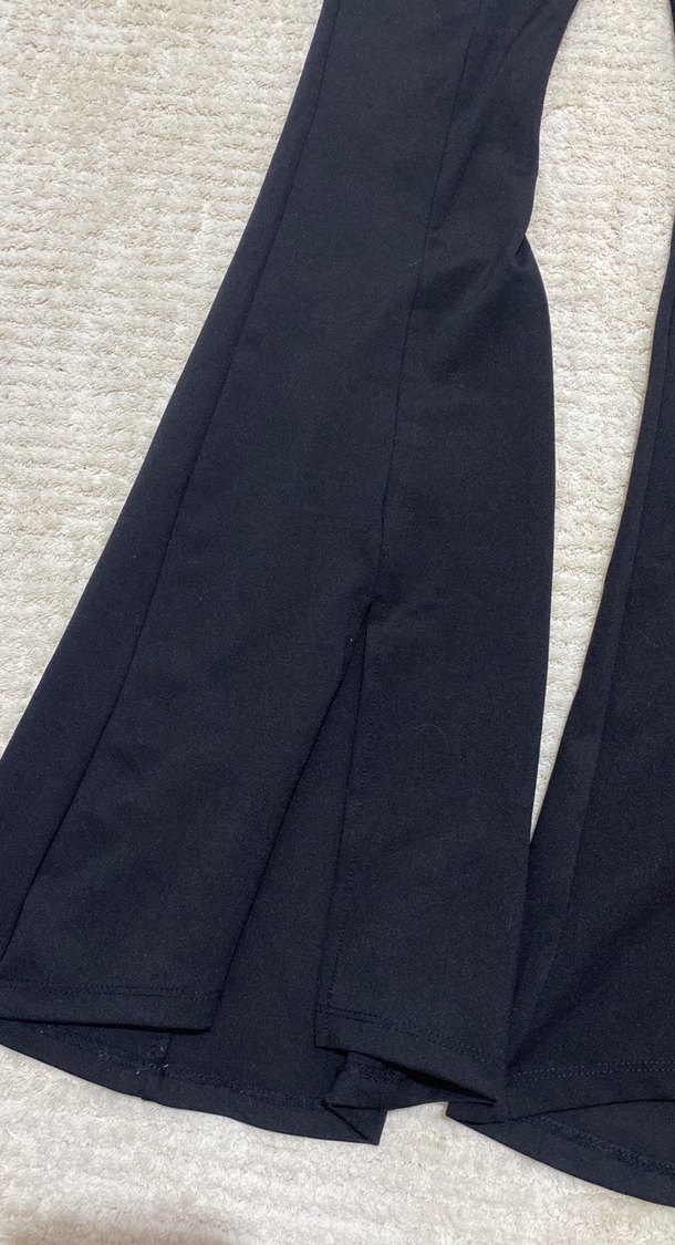 Siyah Kadın İspanyol Paça Tayt - Görsel 2