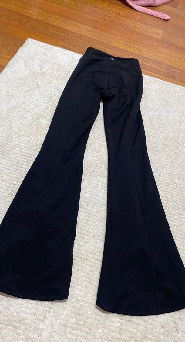 Siyah Kadın İspanyol Paça Tayt - Görsel 4