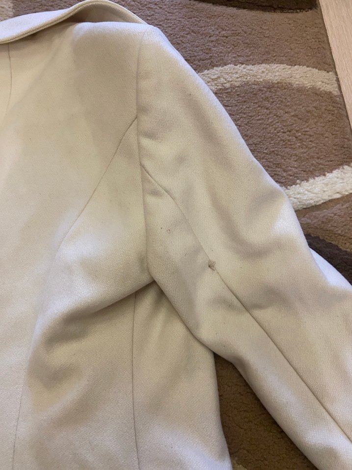 Düğmeli Beyaz Midi Kadın Kaban - Görsel 4