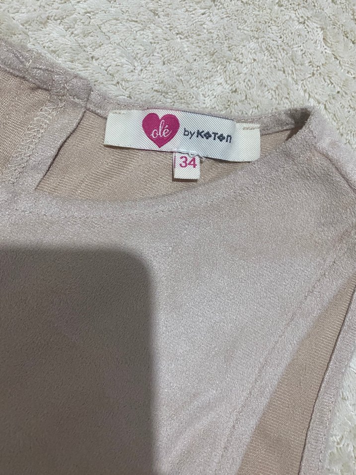 Bej Süet Kolsuz Kadın Yelek - Görsel 3