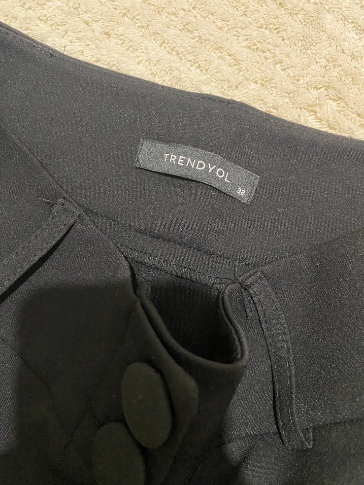 Kadın Regular Fit Siyah Kumaş Pantolon - Görsel 4