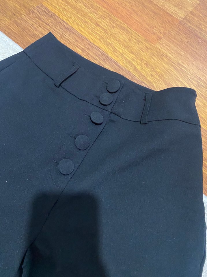 Kadın Regular Fit Siyah Kumaş Pantolon - Görsel 3