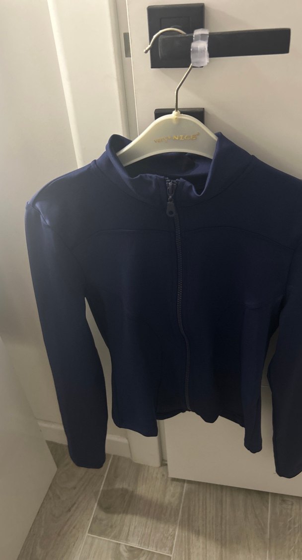 Kadın Lacivert Fermuarlı Yüksek Yakalı Ceket - Görsel 2