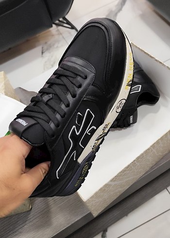 tek ebat Beden Premiata Siyah Baskılı Erkek Sneakers