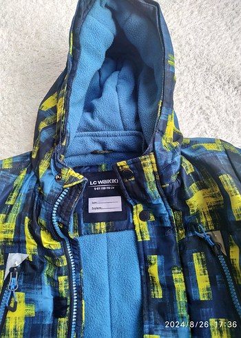 Erkek Çocuk Lacivert Desenli Fermuarlı Mont - Görsel 3