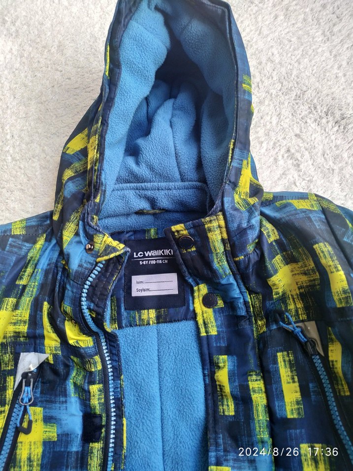 Erkek Çocuk Lacivert Desenli Fermuarlı Mont - Görsel 3