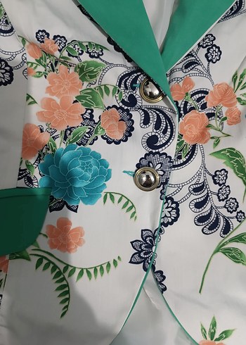 Çiçek Desenli Kadın Blazer Ceket - Görsel 3