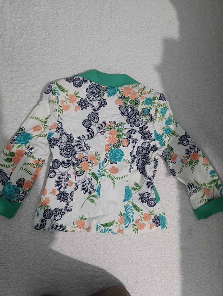 Çiçek Desenli Kadın Blazer Ceket - Görsel 2