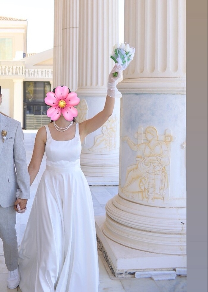 ACİL SATILIK Özel Dikim Saten Gelinlik - Görsel 5