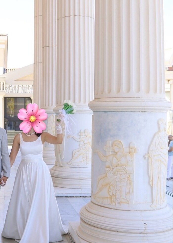 ACİL SATILIK Özel Dikim Saten Gelinlik - Görsel 4