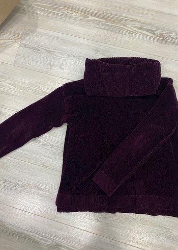 Koton Koton Patlıcan moru Kadın Boğazlı Triko Kazak