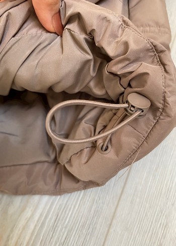 m Beden Zara Kapüşonlu Vizon Mont