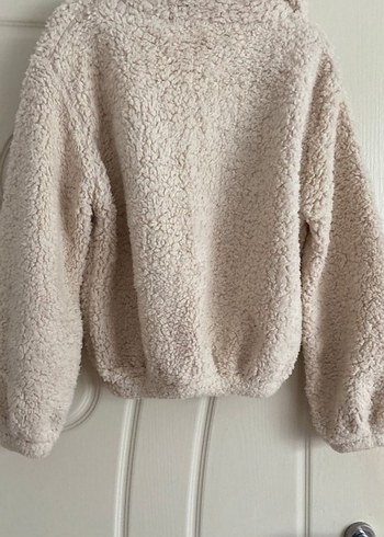 Diğer Bej Peluş Kadın Ceket Yüksek Yakalı