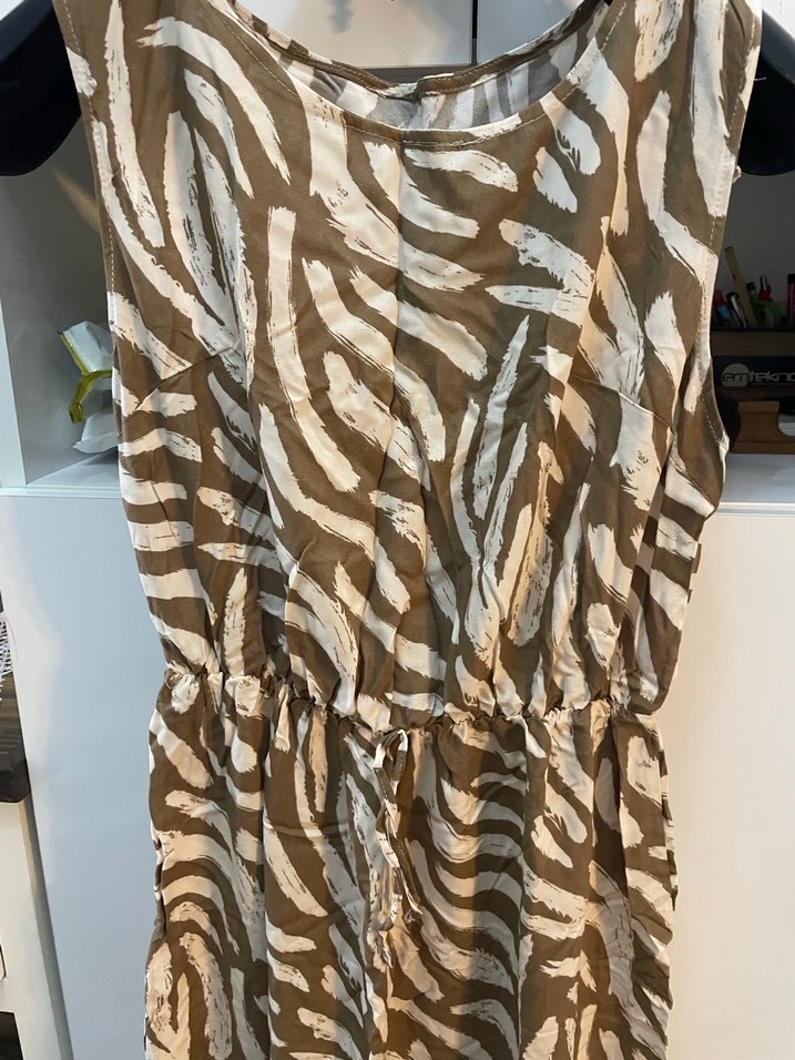 Kadın Kahverengi Midi Zebra Desenli Elbise - Görsel 2