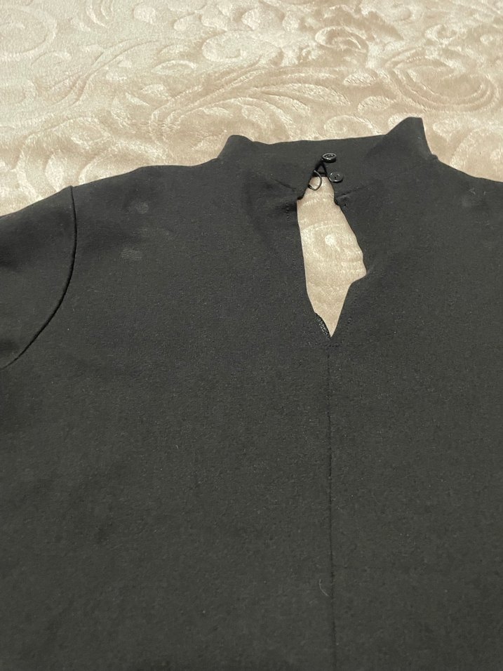 Siyah Uzun Kollu Kadın Elbise - Görsel 4