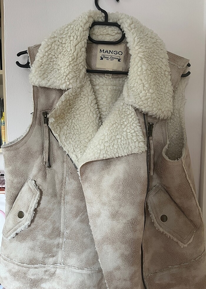 Mango Süet İçi Kürklü Yelek - Görsel 2