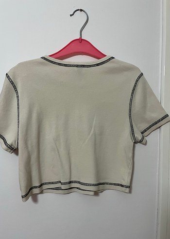 H&M H&M kelebek baskılı crop tişört