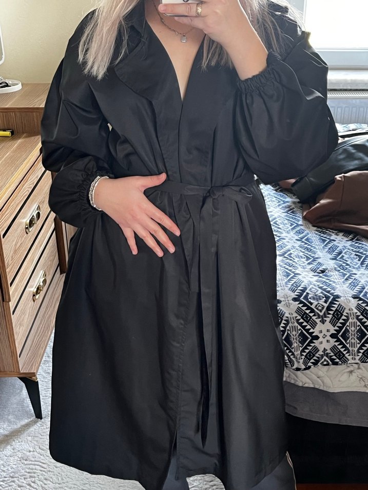 Siyah Trençkot - Görsel 3