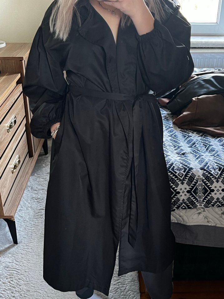 Siyah Trençkot - Görsel 4