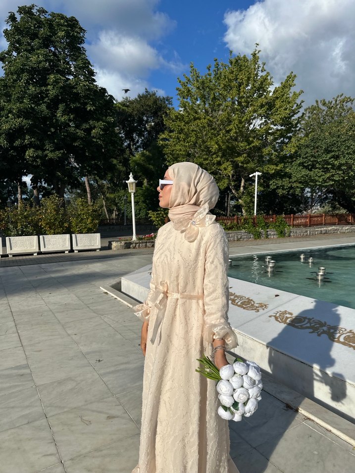 Uzun Kollu Etnik Desenli Bohem Uzun Elbise - Görsel 2