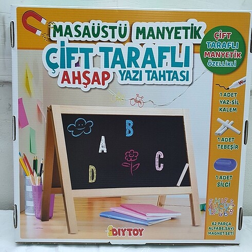Çift taraflı ahşap yazı tahtası