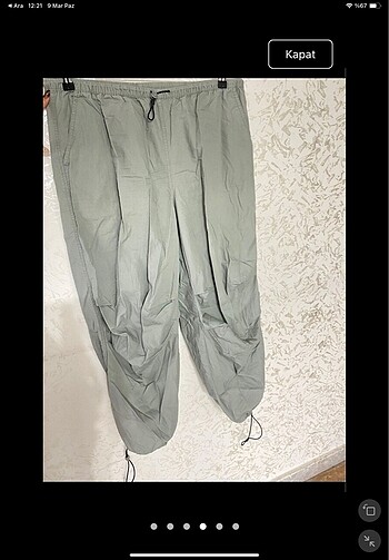 l Beden haki Renk Paraşüt pantolon