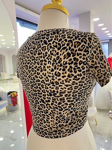 36 Beden camel Renk Leopar bluz