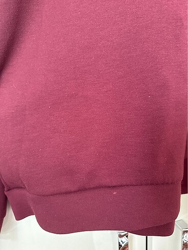 s Beden bordo Renk Şapkalı ve cepli sweat