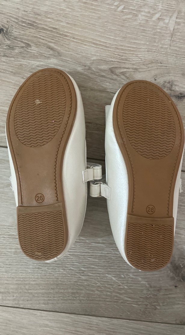 Kız Çocuk Beyaz Fiyonk Detaylı Babet - Görsel 5