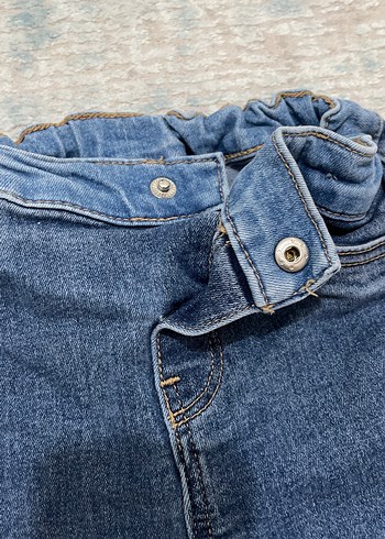 Kız Çocuk Nakışlı Denim Pantolon - Görsel 6